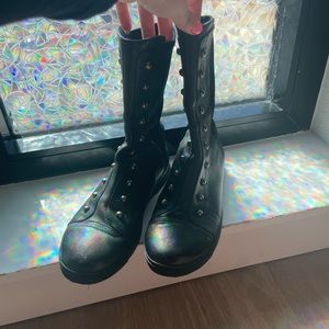 Stuart Weizman Black combat boots